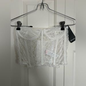 NWT Nasty Gal White Lace Corset